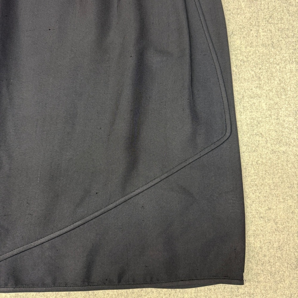 Emanuel Ungaro Parallele Paris Silk Wrap Skirt IT 44 US 8 Navy Blue Vintage Ital - Picture 6 of 11